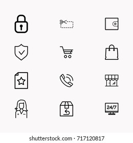 E-commerce line icon set