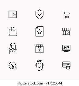 E-commerce line icon set