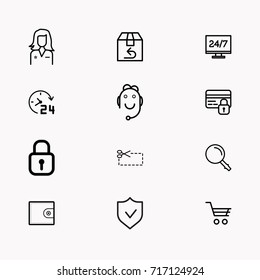 E-commerce line icon set