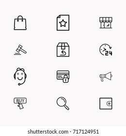 E-commerce line icon set