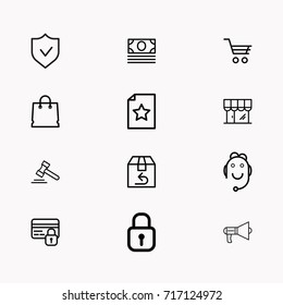 E-commerce line icon set