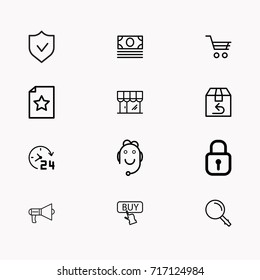 E-commerce line icon set