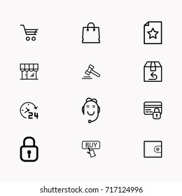 E-commerce line icon set