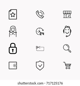 E-commerce line icon set