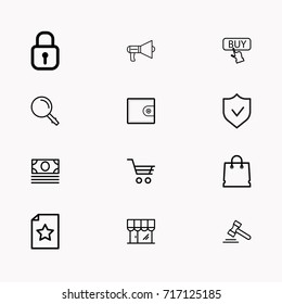 E-commerce line icon set