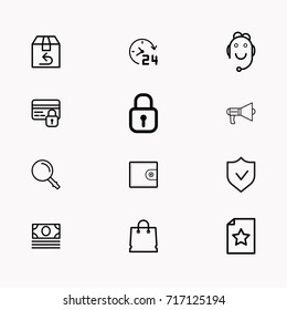 E-commerce line icon set
