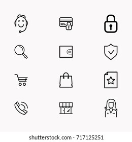 E-commerce line icon set