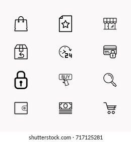 E-commerce line icon set