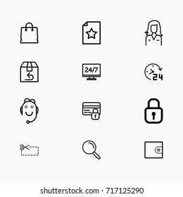 E-commerce line icon set
