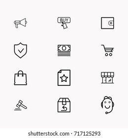 E-commerce line icon set