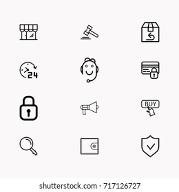 E-commerce line icon set
