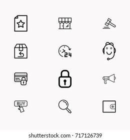 E-commerce line icon set