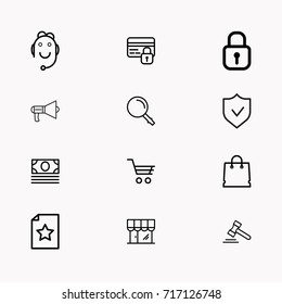 E-commerce line icon set