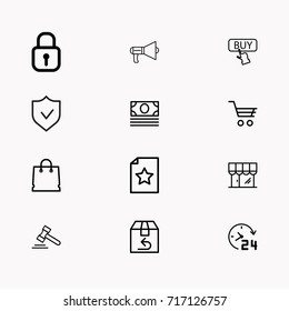 E-commerce line icon set