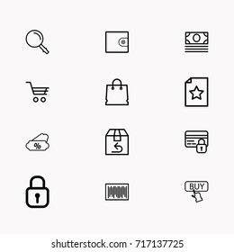 E-commerce line icon set