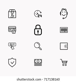 E-commerce line icon set