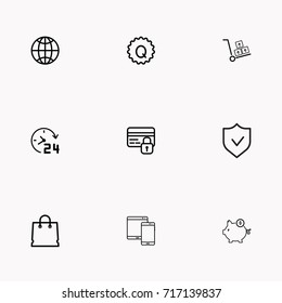 E-commerce line icon set