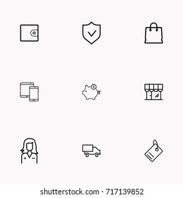 E-commerce line icon set