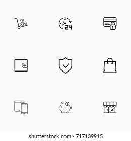 E-commerce line icon set