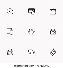 E-commerce line icon set