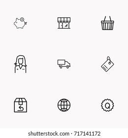 E-commerce line icon set