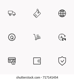 E-commerce line icon set