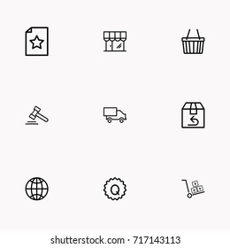 E-commerce line icon set