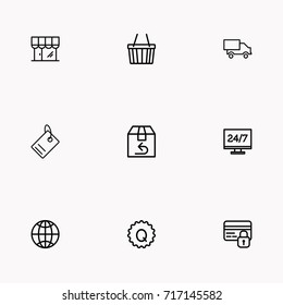 E-commerce line icon set