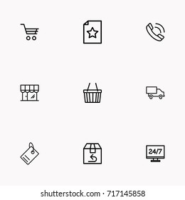E-commerce line icon set