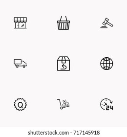 E-commerce line icon set