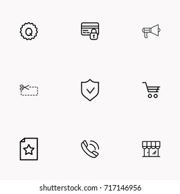 E-commerce line icon set