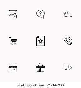 E-commerce line icon set