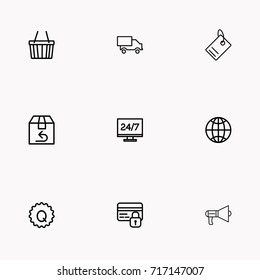 E-commerce line icon set