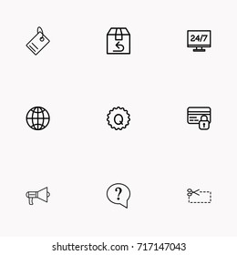 E-commerce line icon set