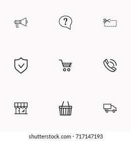 E-commerce line icon set