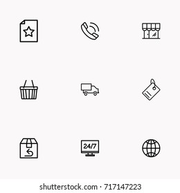 E-commerce line icon set