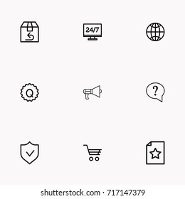 E-commerce line icon set