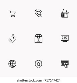 E-commerce line icon set