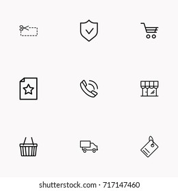 E-commerce line icon set