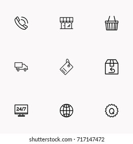 E-commerce line icon set