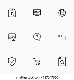 E-commerce line icon set