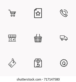 E-commerce line icon set