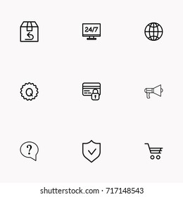 E-commerce line icon set