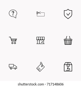 E-commerce line icon set