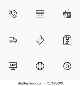 E-commerce line icon set