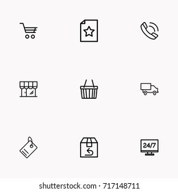 E-commerce line icon set
