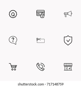 E-commerce line icon set