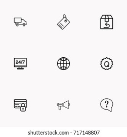 E-commerce line icon set