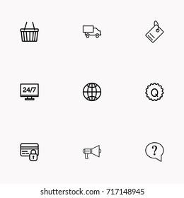 E-commerce line icon set