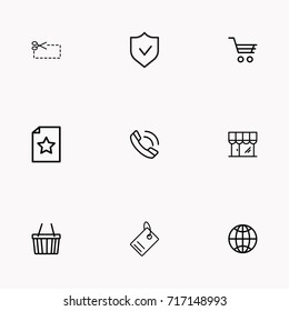 E-commerce line icon set